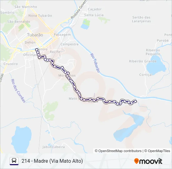 214 MADRE Bus Line Map