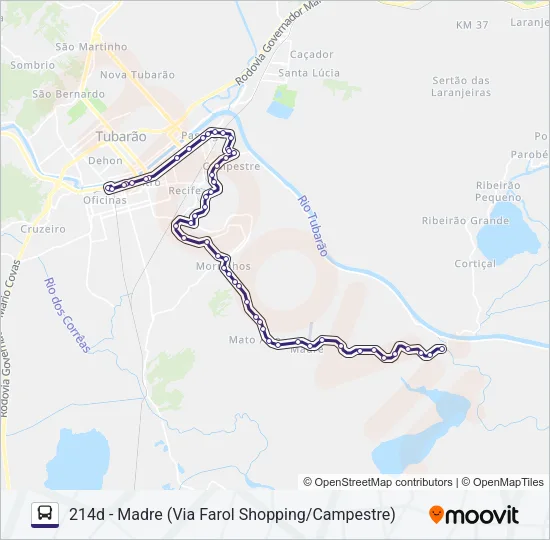214 MADRE Bus Line Map