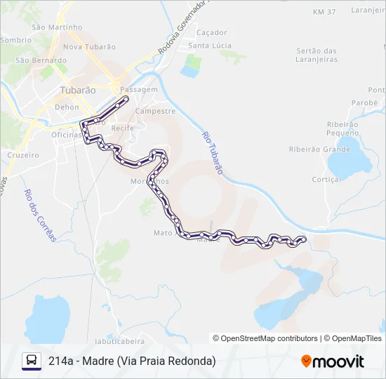 214 MADRE Bus Line Map
