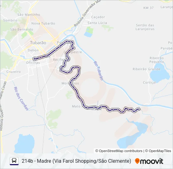 214 MADRE Bus Line Map