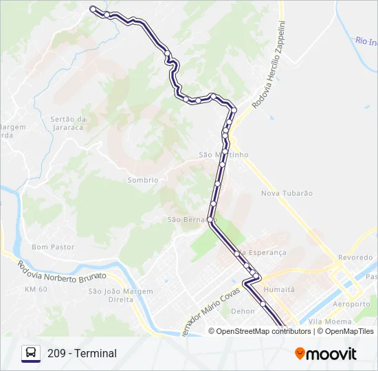 209 CARURU Bus Line Map