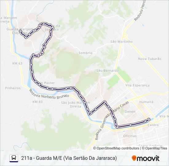 211 GUARDA Bus Line Map