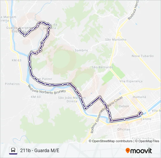 211 GUARDA Bus Line Map