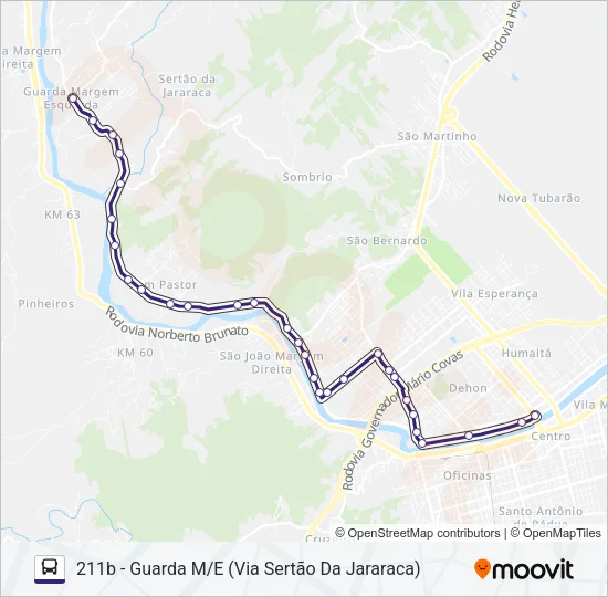 211 GUARDA Bus Line Map