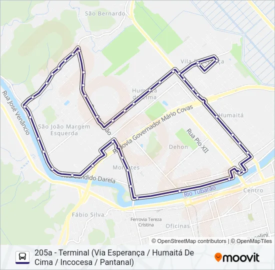 205 HUMAITÁ Bus Line Map