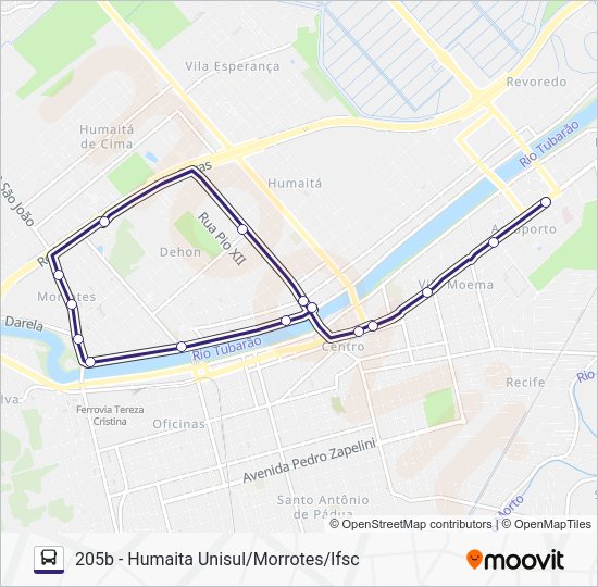 Rota da linha 205 humaitá: horários, paradas e mapas - 205b - Humaita ...