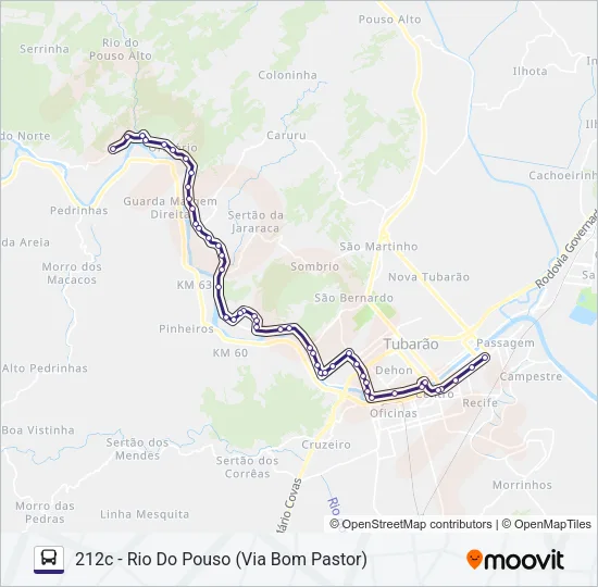 212 RIO DO POUSO Bus Line Map