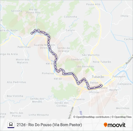 212 RIO DO POUSO Bus Line Map