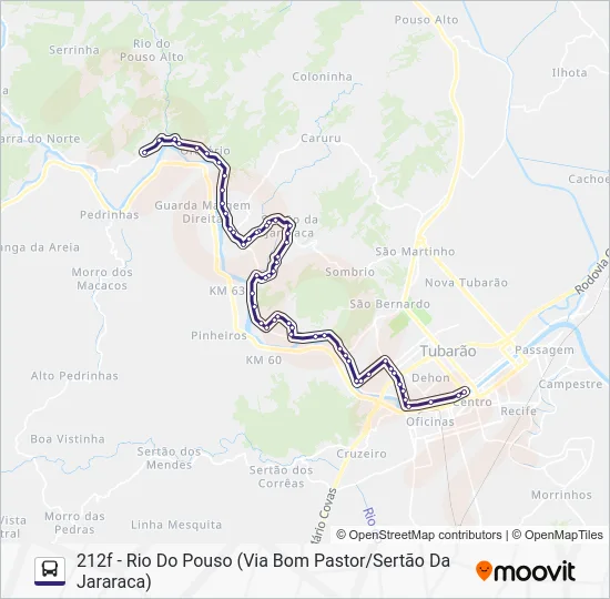 212 RIO DO POUSO Bus Line Map