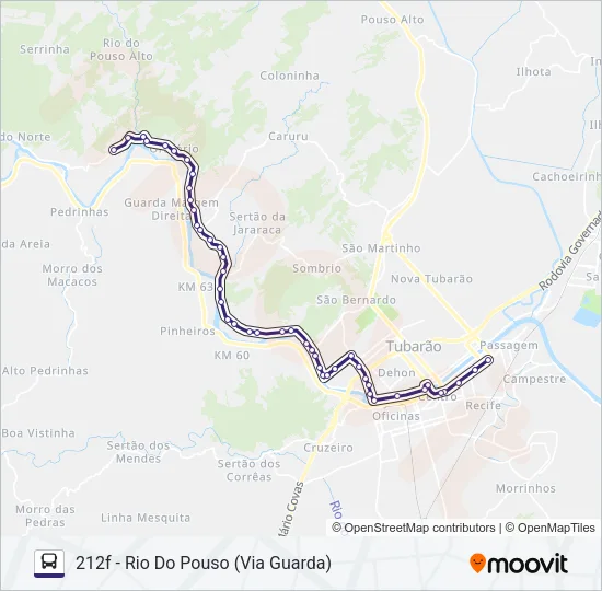 212 RIO DO POUSO Bus Line Map