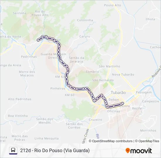 212 RIO DO POUSO Bus Line Map