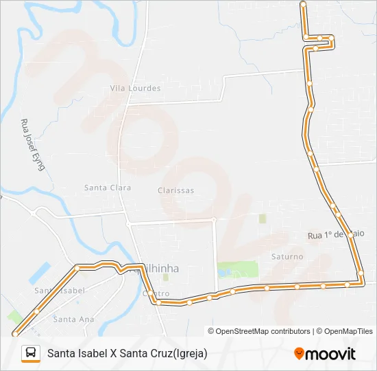 101C. SANTA CRUZ VIA OURO NEGRO Bus Line Map