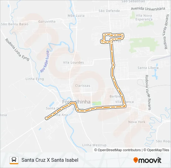 101C. SANTA CRUZ VIA OURO NEGRO Bus Line Map