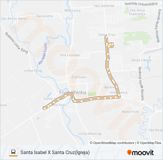 101A. SANTA CRUZ VIA VILA FRANCA bus Line Map