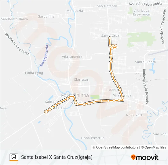 101A. SANTA CRUZ VIA VILA FRANCA Bus Line Map