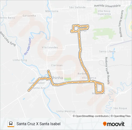 101B. SANTA CRUZ VIA VILA FRANCA/JBS Bus Line Map