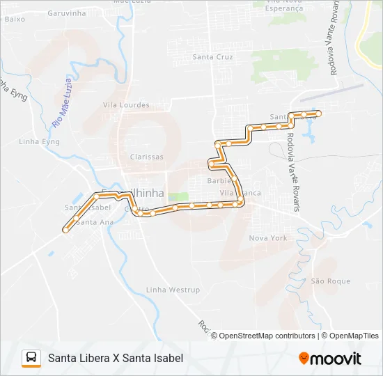 105C. SANTA LIBERA VIA O.NEGRO/V.FELTRIN/S.CRUZ/JBS Bus Line Map