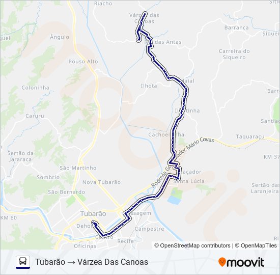 VÁRZEA DAS CANOAS bus Line Map