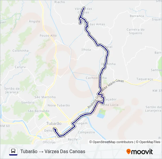 VÁRZEA DAS CANOAS Bus Line Map