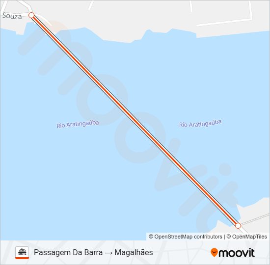 Mapa da linha BALSA de barca