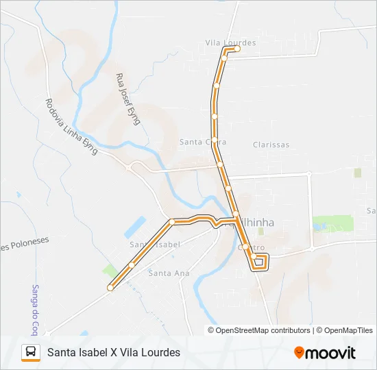 100B. VILA LOURDES VIA CLARISSAS Bus Line Map