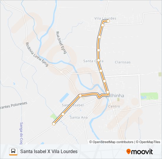 Mapa de 100C. VILA LOURDES VIA CLARISSAS de autobús