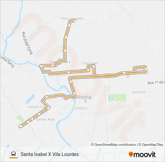 100D. VILA LOURDES VIA CLARISSAS Bus Line Map