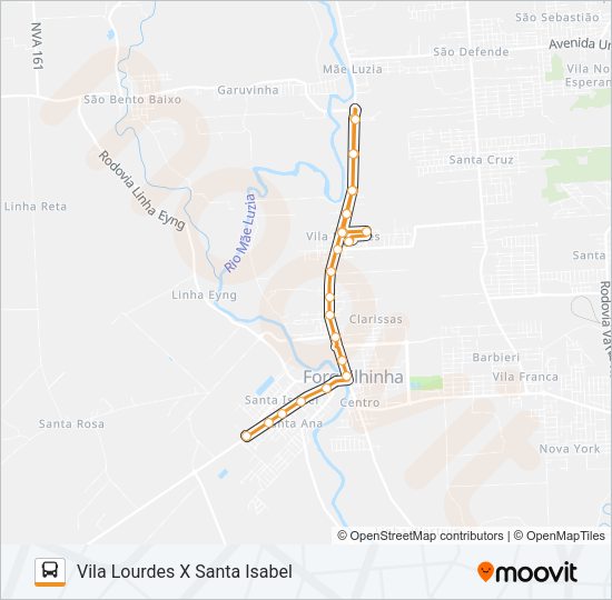 100D. VILA LOURDES VIA CLARISSAS Bus Line Map