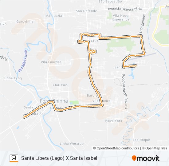 Mapa de 105D. SANTA LÍBERA VIA O.NEGRO de autobús