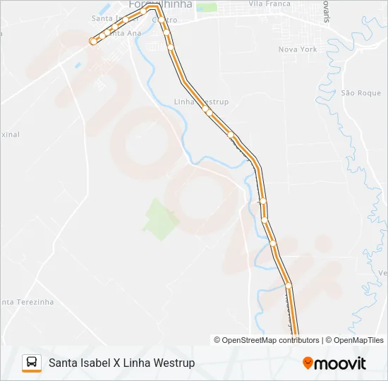 Mapa da linha 0106. LINHA WESTRUP VIA SAO JOSÉ/O.NEGRO de ônibus