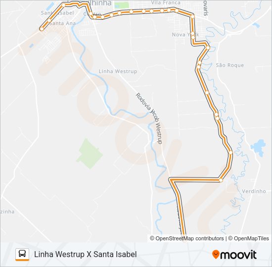 0106. LINHA WESTRUP VIA SAO JOSÉ/O.NEGRO Bus Line Map