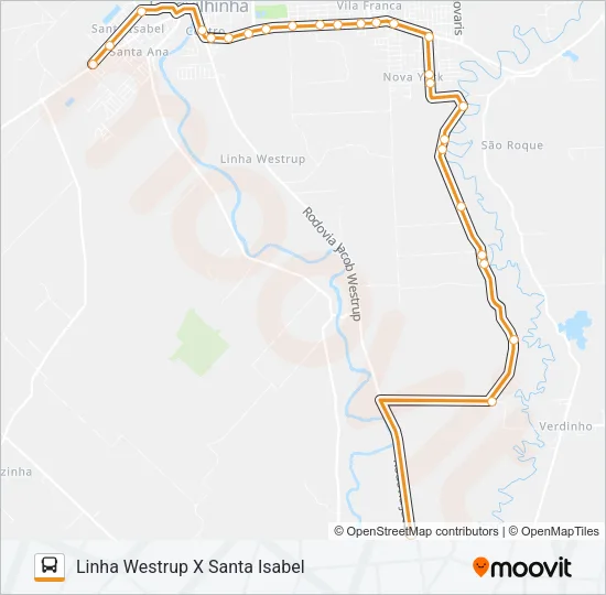 0106. LINHA WESTRUP VIA SAO JOSÉ/O.NEGRO Bus Line Map