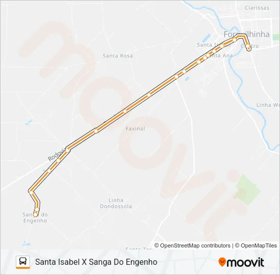 Mapa de 0103. SANGA DO ENGENHO VIA S.TEREZINHA/MATÃO/S.ROSA de autobús
