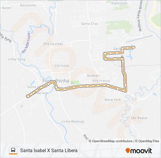 Mapa de 0105. SANTA LÍBERA VIA V.FELTRIN/SANTA CRUZ/O.NEGRO de autobús