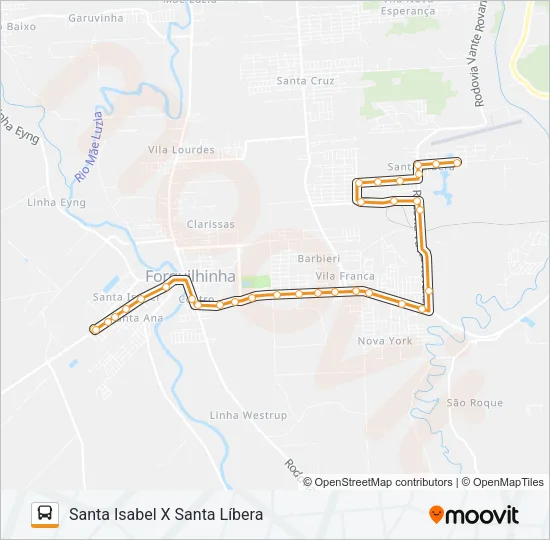 0105. SANTA LÍBERA VIA V.FELTRIN/SANTA CRUZ/O.NEGRO Bus Line Map
