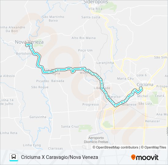 0606 CRIC.X NOVA VENEZA VIA CARAVAGIO Bus Line Map