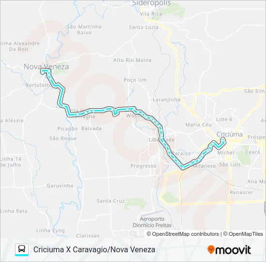 0606 CRIC.X NOVA VENEZA VIA CARAVAGIO Bus Line Map