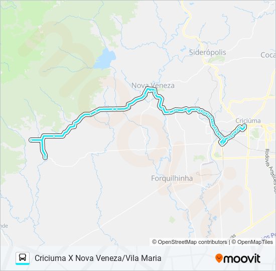 Mapa da linha 0071 CRIC.X VILA MARIA VIA CARAVAGIO/N.VENEZA de ônibus