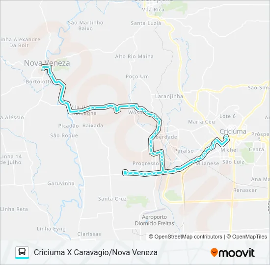 606A CRIC.X NOVA VENEZA VIA SANTA LUZIA/CARAVAGIO Bus Line Map