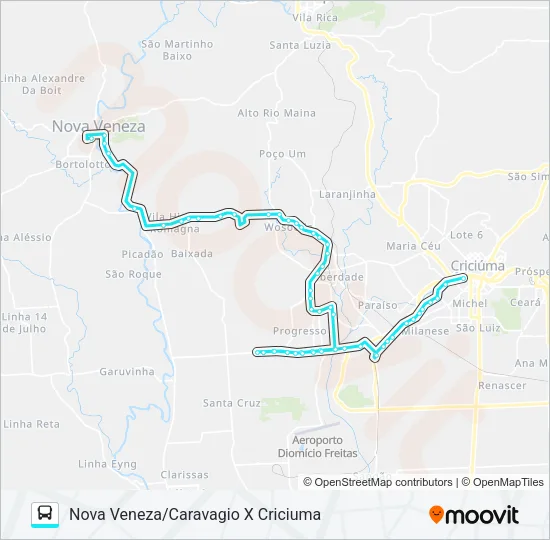 606A CRIC.X NOVA VENEZA VIA SANTA LUZIA/CARAVAGIO Bus Line Map