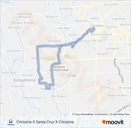 0773 CRIC.X OURO NEGRO VIA SANTA CRUZ/SANTA LIBERA Bus Line Map