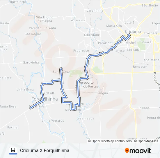 774A CRIC.X FORQUILHINHA VIA SANTA LÍBERA /SANTA CRUZ Bus Line Map