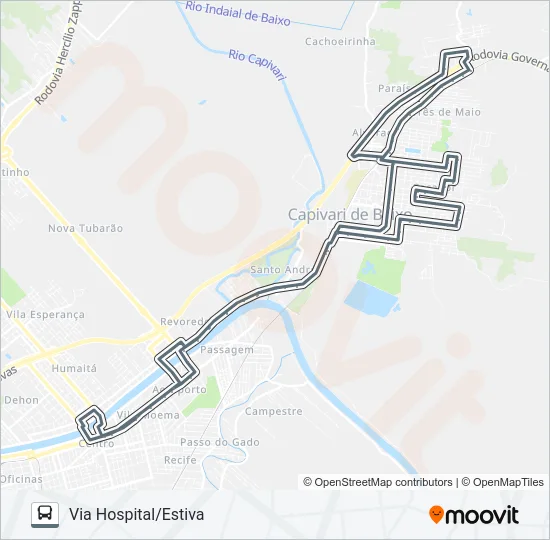 780 TUB - SANTA LÚCIA Bus Line Map