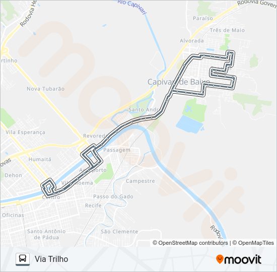 Mapa da linha 780 TUB - SANTA LÚCIA de ônibus