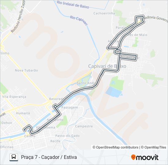 782-4 TUB - CAÇADOR/ESTIVA bus Line Map