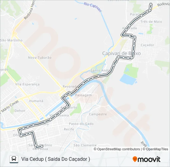 782-4 TUB - CAÇADOR/ESTIVA Bus Line Map