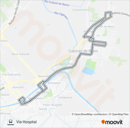 782-4 TUB - CAÇADOR/ESTIVA Bus Line Map