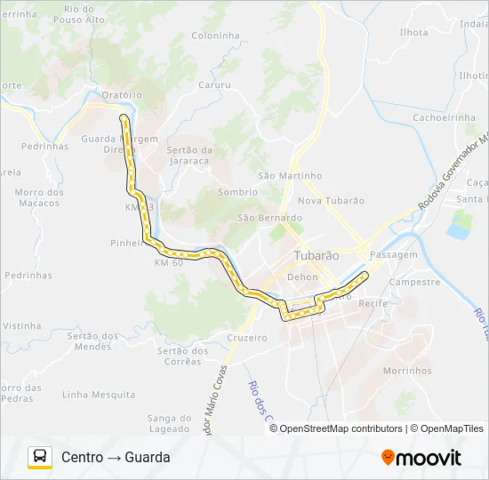 GUARDA MD Bus Line Map