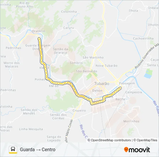 GUARDA MD Bus Line Map
