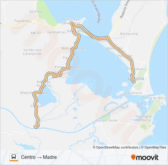 RIBEIRÃO/MADRE Bus Line Map